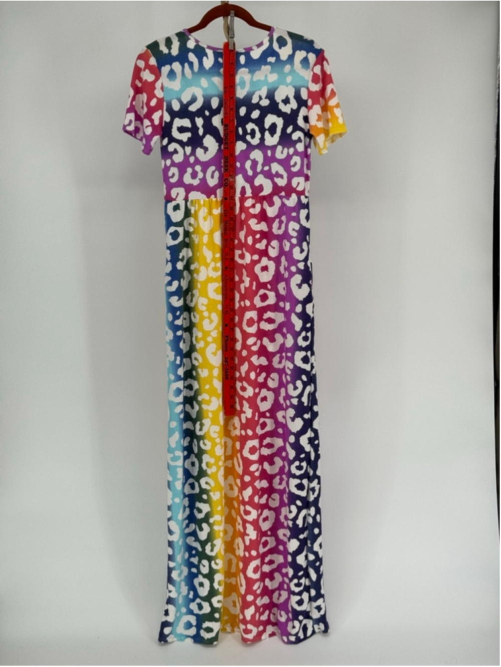 HEIMISH U.S.A Women's Rainbow Leopard Print Maxi Dress Medium - Picture 3 of 4